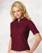 Sierra Pacific - Women's Silky Smooth Piqué Polo, 3 Button Short Sleeve Tops, Collared Polo Shirt