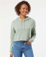 Independent Trading Co. - Women’s Crop Hooded Sweatshirt, Lightweight Long sleeve Sweatshirt