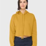 BELLA + CANVAS - Women's Crop Fleece Hoodie, Lightweight Long Sleeve Hooded Sweatshirt