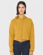 BELLA + CANVAS - Women's Crop Fleece Hoodie, Lightweight Long Sleeve Hooded Sweatshirt