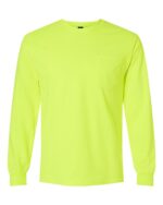 Gildan High Visibility Ultra Cotton Long Sleeve Pocket T-Shirt – Durable Safety Workwear - Image 5