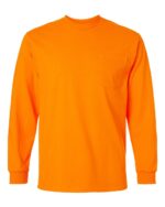 Gildan High Visibility Ultra Cotton Long Sleeve Pocket T-Shirt – Durable Safety Workwear - Image 3