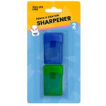 2-Pack Pencil & Crayon Sharpener – Compact & Durable for School and Office