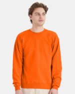 Hanes High Visibility Ecosmart Crewneck Sweatshirt - P160, Safety Workwear.